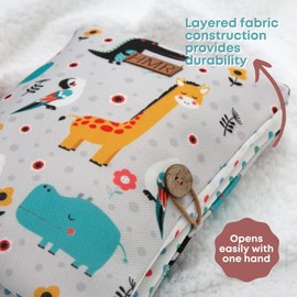 HAMUR - Bolsa organizadora portátil para bebé, mini pañalera plegable para carriola y viaje, ideal para recién nacidos, niños y niñas, diseño animalito