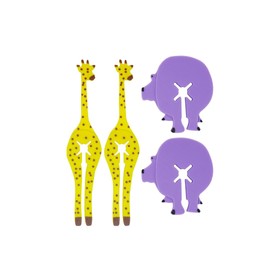 BEAST Clips Animal Bread, Bread Ties, Chip Clips, Air Tight, Animal Accessories, Kitchen Necessity 2xGiraffe/2x Hippo