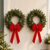 Large Red Velvet Christmas Bows with Gold Edge, 11.4 x