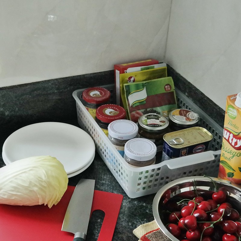 Qskely 6-Pack A4 Paper Storage Baskets File Trays Baskets, Clear