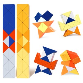 GAN Twist Magic Snake, 48 Wedges 6 Colors Magnetic Fidget Cube Puzzle with Magnets Montessori Sensory Toy Brain Teaser Game for Kids Teens