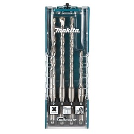 Makita E-13596 Centering Tip SDS-PLUS Hammer Drill Bit Set 4-Piece in Storage Box, Diameter 5-10 mm, Ideal for Concrete and Masonry