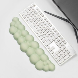 Ergonomic Memory Foam Cloud Keyboard Wrist Rest - Green Support for Laptop, Mac & PC, Non-Slip Silicone Base, Soft Wrist Pad for Gaming, Office, Carpal Tunnel Relief, for 60% 75% 80% 87 Key Keyboards
