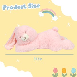 Cudhug Bunny Stuffed Animal, Giant 32" Easter Stuffed Bunny, Large Soft Plush Rabbit Toy Birthday Party Gifts for Kids Girls Boys