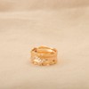 GNIRTSI Gold Lava Ring for Women Wave Line Diamond Cubic