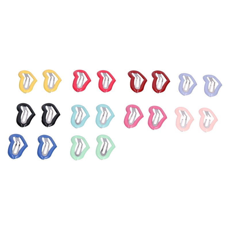50 Pcs Little Pet Hair Clips Mini Peach Heart Hairpin