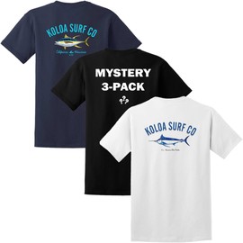 Koloa Surf Company Mystery 3-Pack of Graphic T Shirts | Assorted Surf Shirts | Styles May Vary-XL