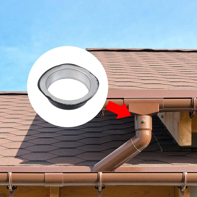 Pastlla 4 Pcs Round Aluminum Rain Gutter Outlet Downspout Adapter,
