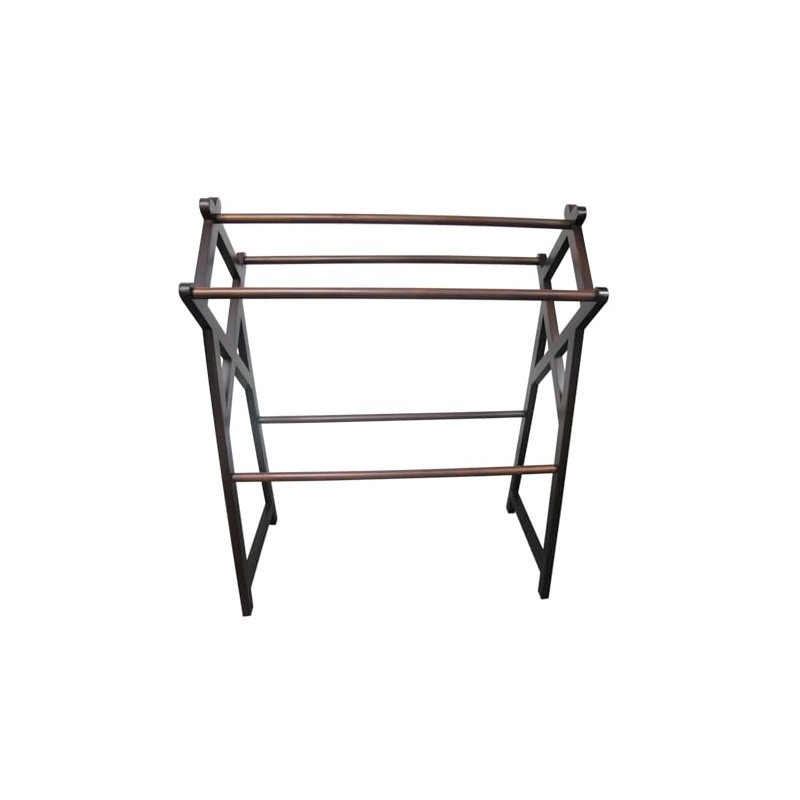 Antique Towel Rack - Solid Mahogany Blanket Ladder - Rustic