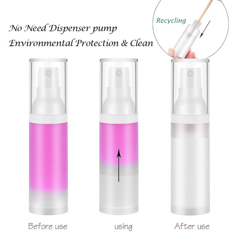 Medicook - 6 botellas estériles sin aire, Transparente+Mate, 1 Ounce