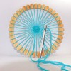 Rundwebrahmen aus Buchenatur mit Webnadel, Anleitung, Motorikspielzeug, fertig bespannt, Handmade