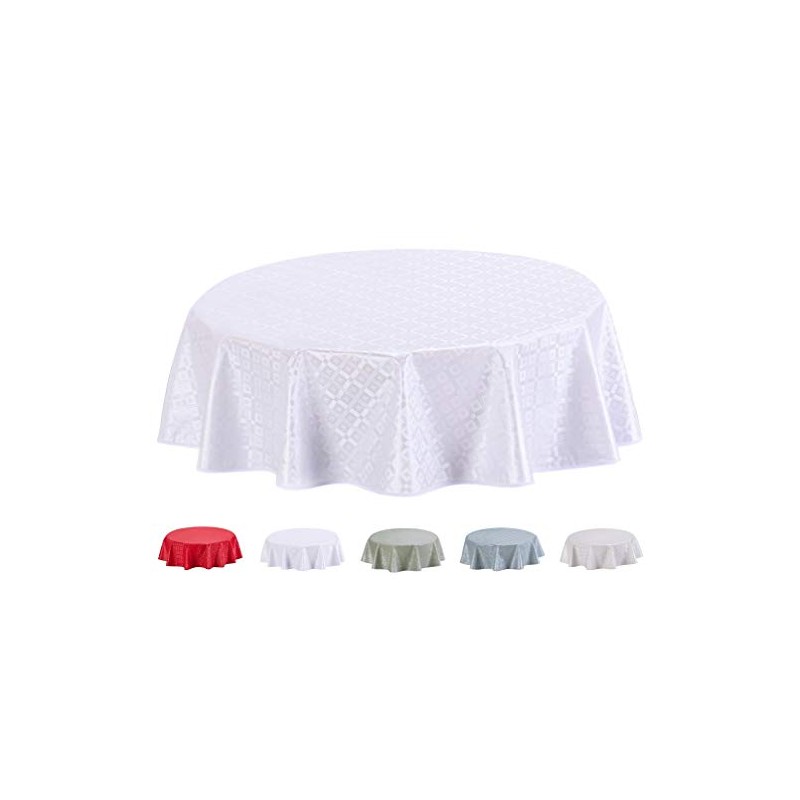 Home Direct Round Embossed Oilcloth PVC Wipe Clean Tablecloth Table