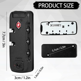 Husalsea TSA Suitcase Lock with Combination Code, 3 Digit Combination Lock for Air Travel, TSA Approved Luggage Lock for Suitcases, Bags and More