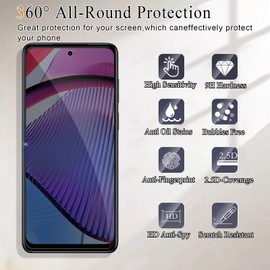 Lyphpe 【2+2 Pack】 Privacy Screen Protector for Motorola Moto G Power(2023) 9H Tempered Glass Anti-Spy Private Film Compatible for Moto G Power(2023) and (2 Pack) Camera Lens Protector