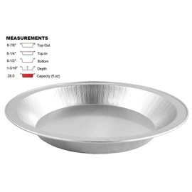 Pactogo 9" Disposable Heavy Smooth-Wall Aluminum Foil Pie Pans (Pack of 25)