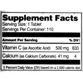 VITAMIN C NATURAL 500mg With ROSE HIPS 110 TABS