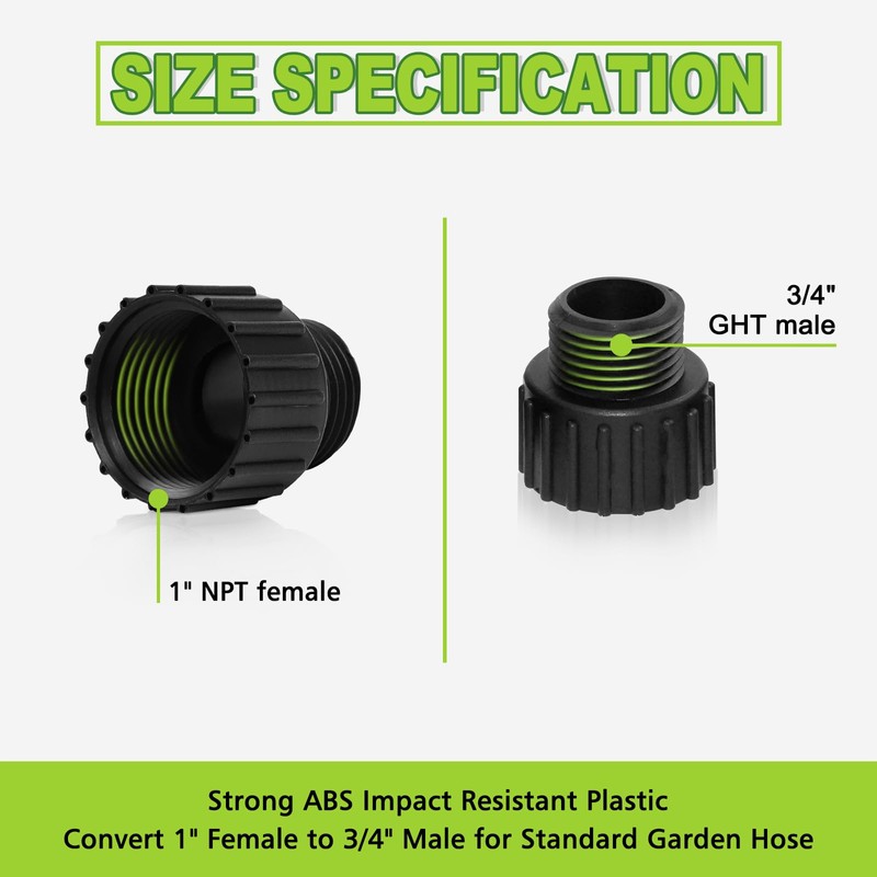 FLUENTPOWER Standard Garden Hose Connector Fitting, Plastic Hose Adapte for