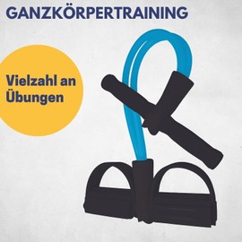 Best Sporting Soft-Bodytrimmer I Ideal für Ganzkörpertraining I Trainingsband mit Griff und Fußstellfläche I Widerstandsband in blau I Expander Fitness I Trainingsbänder I Fitness I Krafttraining