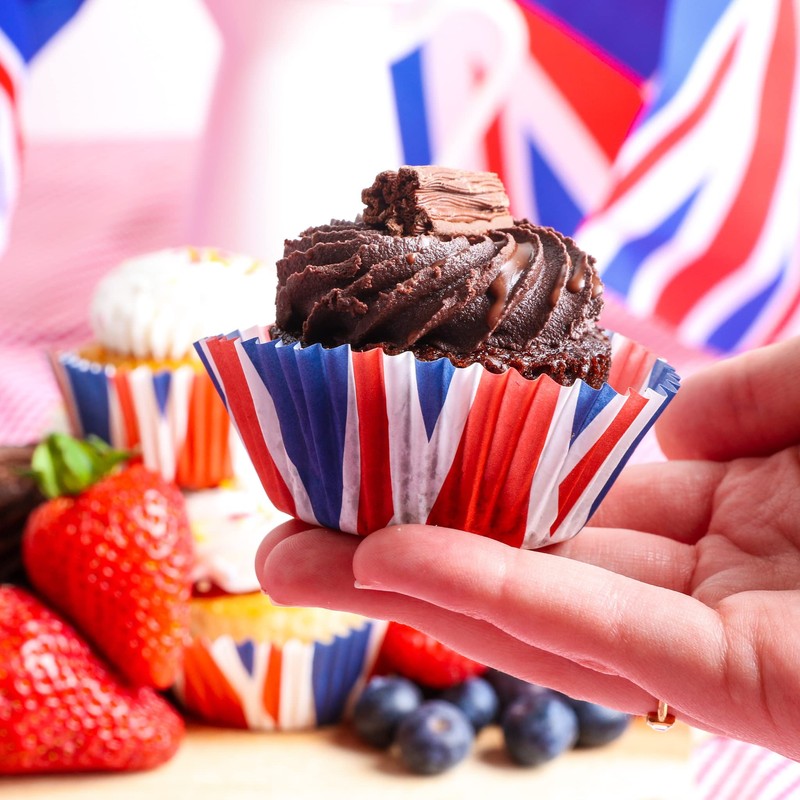 Union Jack Cupcake Cases - Pack of 1-100 Baking Paper