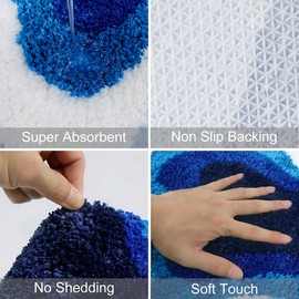 Sivilife Kids Bathroom Rugs, 2x3 Blue Cloud Shaped Bath Mats for Bathroom, Super Soft Small Non-Slip Area Rug for Bedroom Playroom, Cute Fluffy Door Mat for Shower Entryway