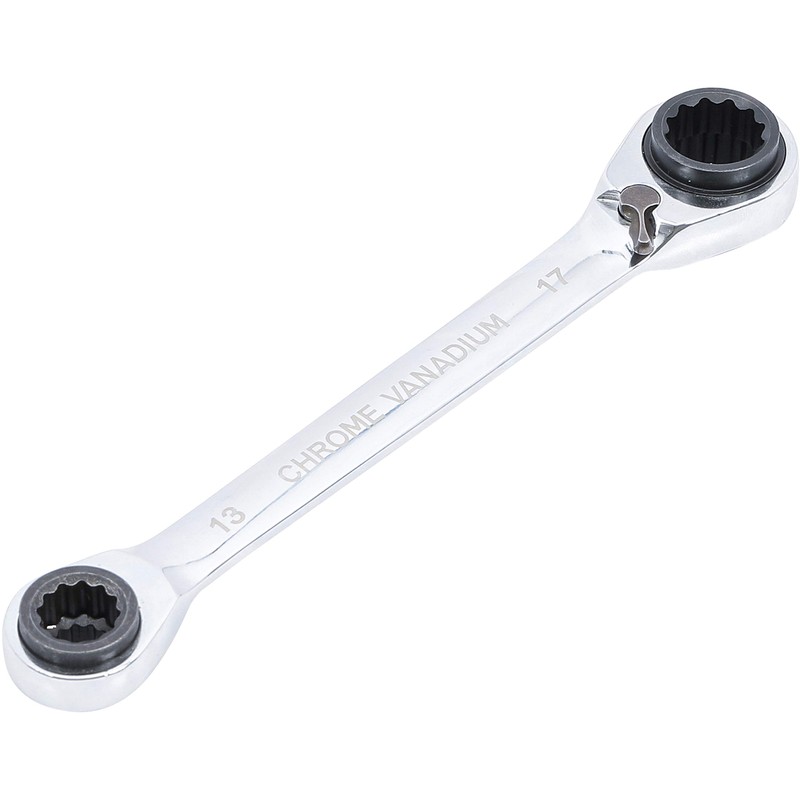 BGS Diy 30007 | Double Ended Ratchet Wrench | 4-in-1