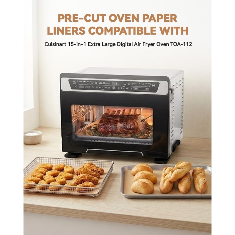 125PCS Air Fryer TOA-112 Parchment Paper Liners Compatible with Cuisinart