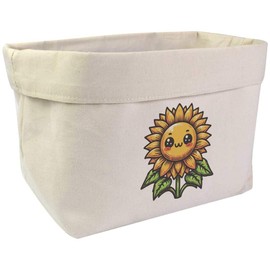 Large 'Kawaii Sunflower' Canvas Organiser/Storage Bag (OR00030826)