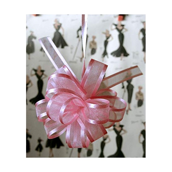 POSHNPRETTY 4" Arabesque Sheer Ribbon w/Satin Edge Pull Bow 18