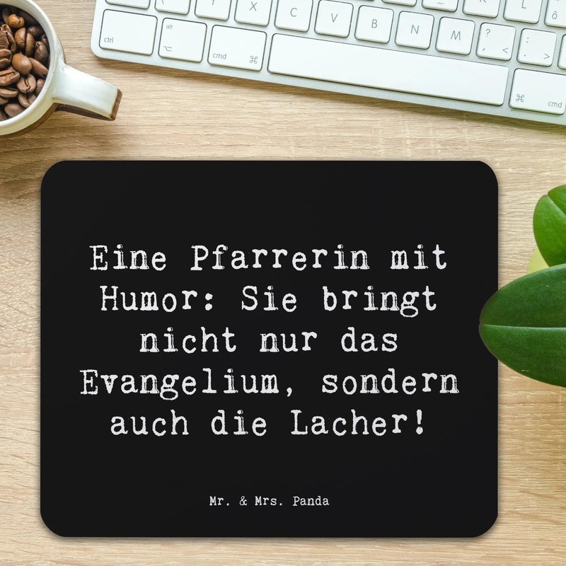 Mr. & Mrs. Panda Mauspad Spruch Humorvolle Pfarrerin - Geschenk,