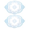 sourcing map 2Pcs Retro Lace Placemats, French Crochet Doilies Oval