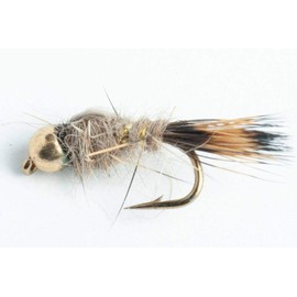 Blue Wing Olive Bead Head Hare's Ear Nymph Fly - 6 Pack (#18)
