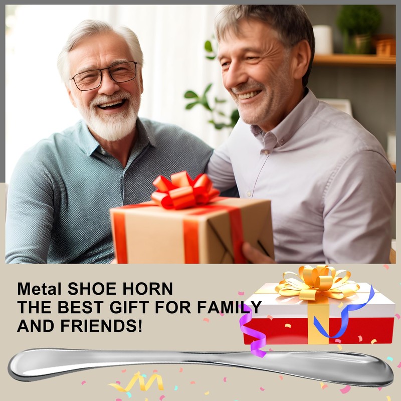 Earl Diamond Metal Shoe Horn Long Handle For Seniors, Long