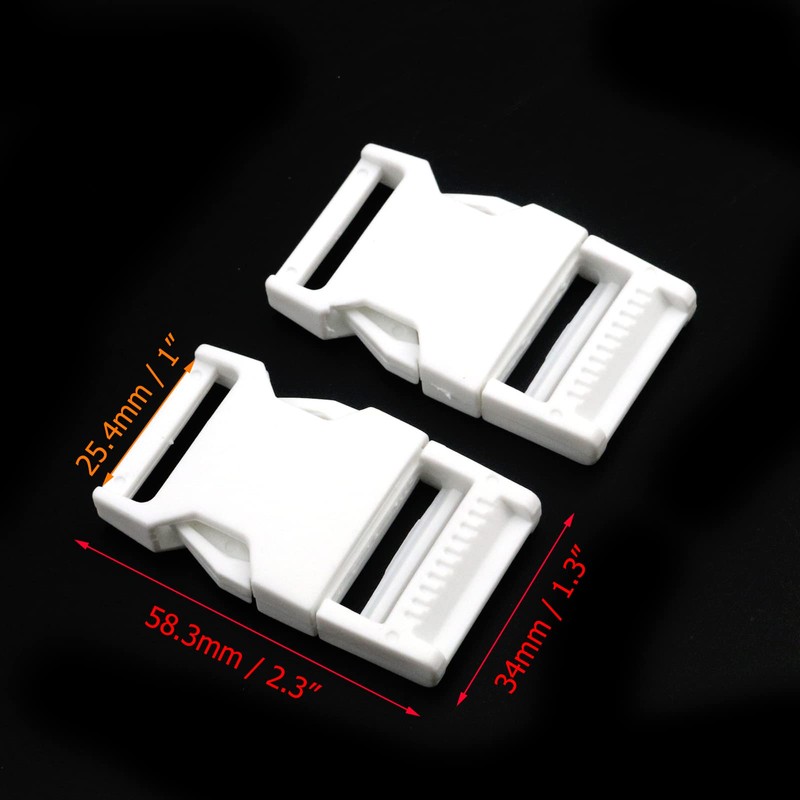 Coshar 50 Pack Plastic Buckles 1 Inch Quick Side Release