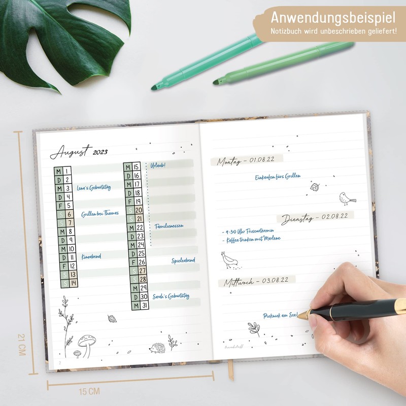 Trendstuff by Häfft Notebook A5 Lined [Grey Marble] 124 Pages,