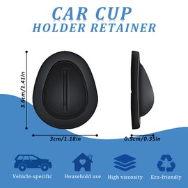 8PCS Car Cup Position Limiter with Self-Adhesive, Universal Silicone Car Cup Holder Limiter Insert Anti Shake Cup Holder Stabilizers for Vehicle, Truck, RV(Black)