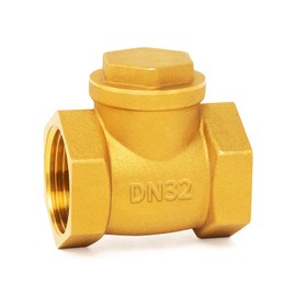 ChillWaves Brass Swing Check Valve DN32 1-1/4" Female Thread, One-Way Horizontal Non-return Check Valve，Prevent Water Back-flow(1-PACK)