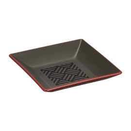 Takenaka Dish, Fukue Square Plate, Mini, Black, 3.8 x 3.7 x 0.6 inches (9.6 x 9.6 x 1.7 cm)