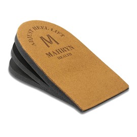 Makryn Adjustable Orthopedic Heel Lift for Leg Length Discrepancies and Heel Pain,Sports Injuries,and Achilles tendonitis,Height Increase Insoles (Brown3Layers, Large)