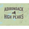 Adirondack High Peaks Checklist Map 11x14 Print (Sage)
