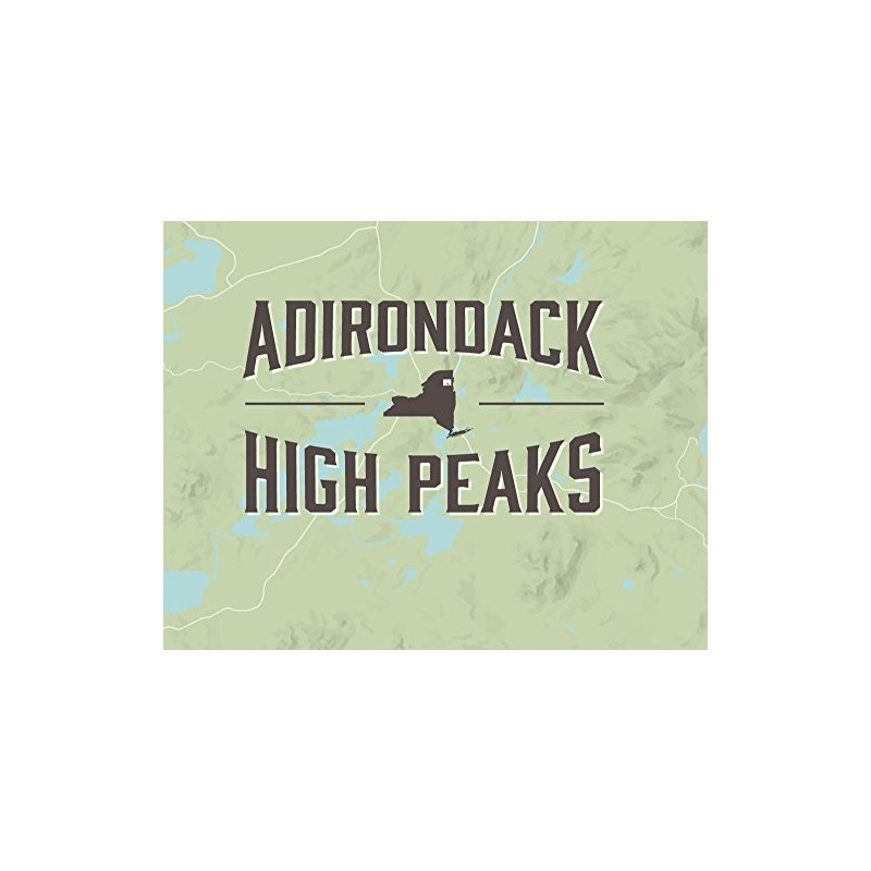Adirondack High Peaks Checklist Map 11x14 Print (Sage)