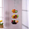 JUNCHU CHERRY 3-Tier Wire Fruit Hanging Basket, non-Punching Wall Hanging