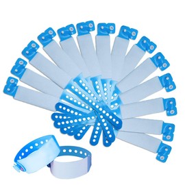 SwirlColor ID Armband Kinder, 100 Pack VIP Armbänder wasserdichte Einweg PVC Event Armband id Band Kinder - (Blau)