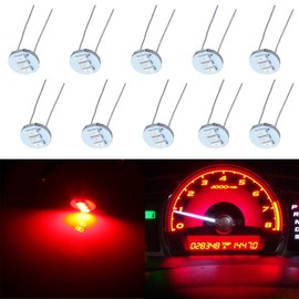 OCPTY 10 Pack Red 4.7MM For Mini Bulbs with 3Pcs for Gauge Cluster Instrument Panel Dash Backlight Bulbs
