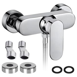 Shower Mixer Tap Single Lever Shower Mixer Tap Single Lever Shower Mixer Tap Bath Mixer Tap with Ceramic Valve Core Wall Mounted Chrome Brass Shower Fittings