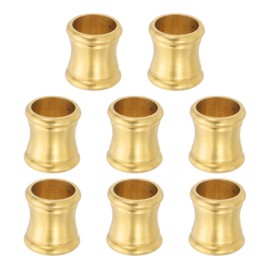 PATIKIL Lamp Solid Brass Neck, 8 Pcs Turned Brass Spindle Slips Lamp Finial Pipe Light Fixture for 1/8 IP or M10 Lamp Rod Light Repair Decoration, 14x15mm
