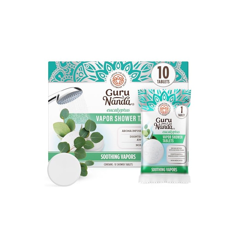 GuruNanda Eucalyptus Vapor Shower Tablets, Clean-Dissolving Aromatherapy Shower Steamers with