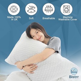 Bistrr Cooling Bed Pillows for Sleeping (Set of 2, Queen Size) – Shredded Memory Foam Pillows with Washable Polyester Pillowcase – Adjustable Cool Pillow for Side, Back & Stomach Sleepers