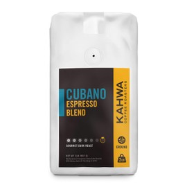 Kahwa Cuban Coffee Grounds, Cubano Dark Roast Espresso Blend, Ground Coffee, 2 lb Bag