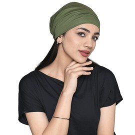SAKUCHI Slouchy Satin Lined Women Bamboo Beanie Headwear for Curly and Frizzy Hair