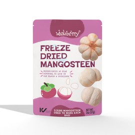 Wholeberry Freeze Dried Mangosteen 2oz Freeze Dried Fruit Snack Perfect for Smoothies, Baking, Yogurt & Tea - 100% Natural Ripe Fruit from Thailand, No Sugar Added - Pack of 2